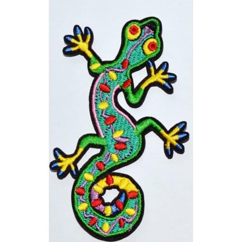 Gecko - Southwest - Lizard - Embroidered Iron On Applique Patch Iron On Patch (Size is about 7.5 * 10.3 cm)