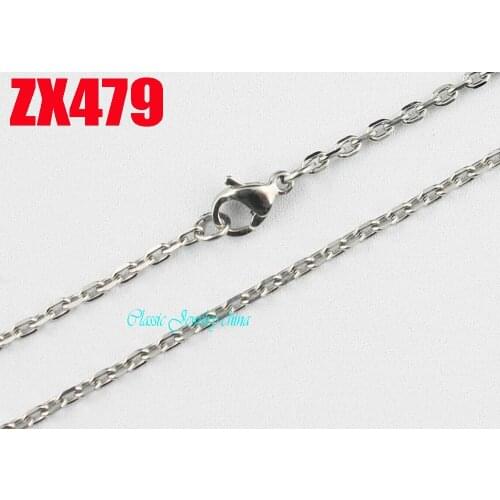 2mm Elliptic 316L stainless steel necklace four surface grinding chain fashion jewelry parts chains 20pcs ZX479