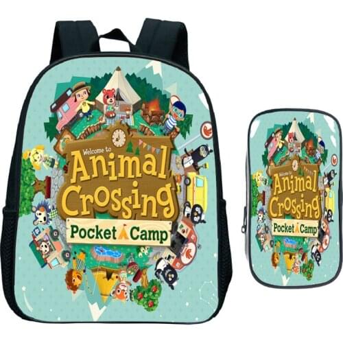 Animal Crossing Backpack 2pcs Set Children Cartoon Kindergarten School Bag Kids Bookbag Children Start School Gift