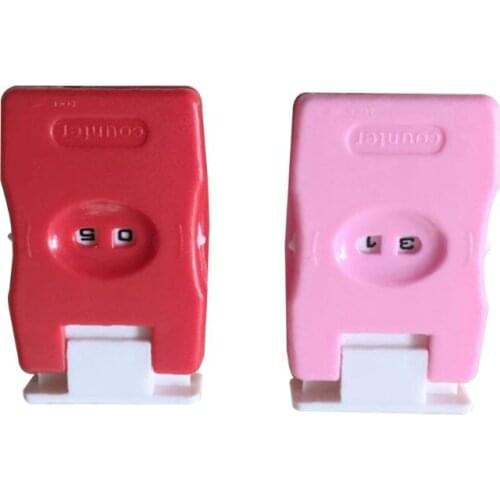 2pcs Manual Counter Knitting Stitch Row Knitted Loops Recording Press Clicker 94PC