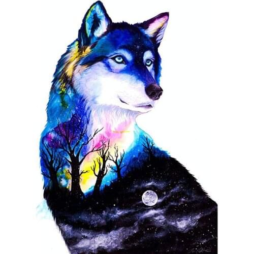3D Diamond Mosaic Moon light scene & dog 5d Diamond Painting Cross Stitch Kits Diamond Embroidery Patterns Rhinestone WG1247