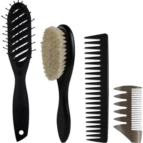 4Pcs/Set Massage Comb Hair Brush Beard Brush Oil Comb Anti Static Hair Brush Straightening Hair Care
