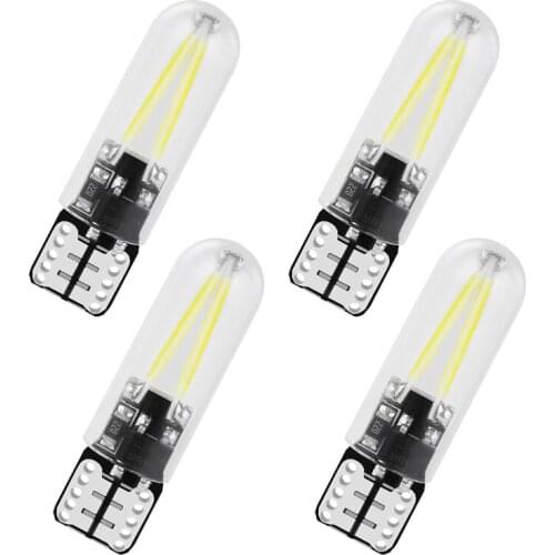 4pcs Newest W5W led T10 cob glass car light Led filament auto automobiles reading dome bulb lamp DRL car styling 12v