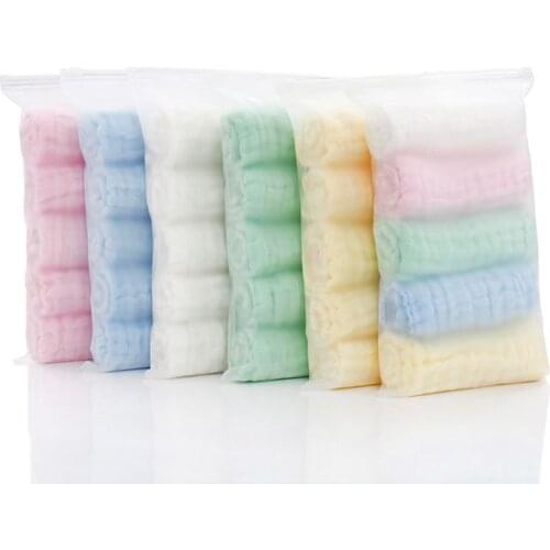 5pcs/lot Baby Handkerchief Square Face Towel Muslin Infant Face Towel Wipe Cloth