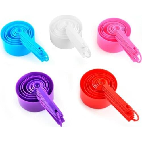 9Pcs/Set Kitchen Measuring Spoons Portable DIY Baking Supplies Kitchen Accessories Stackable Combination Pure Color