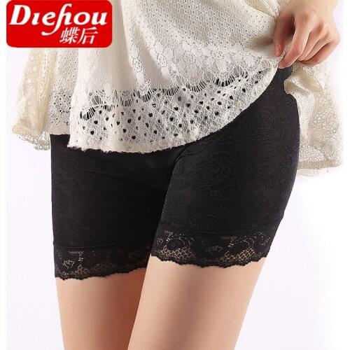 Free Shipping Nylon ice silk non-trace jacquard pants non-trace security ms lace pants exposed pants SIZE L XL XXL XXXL #7202R2