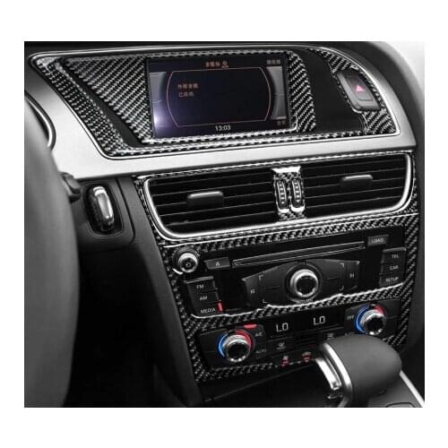 For Audi A4 A5 S5 Carbon Fiber Center console CD Panel Car Wrap Sticker Air outlet Cover Trim Navigation Car Interior Decoration