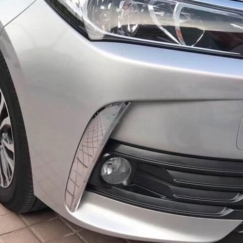 For Toyota Corolla 2017 Facelift Chrome Front Head Fog Lamp Light Foglight Eyebrow Cover Bumper Trim Exterior Car Accessories