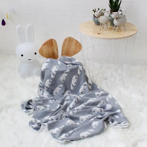 Double Layer Baby Blanket Newborns Muslin Swaddle Cartoon Wrap Super Soft Bamboo Cotton Bath Towel for Kids Photography Props