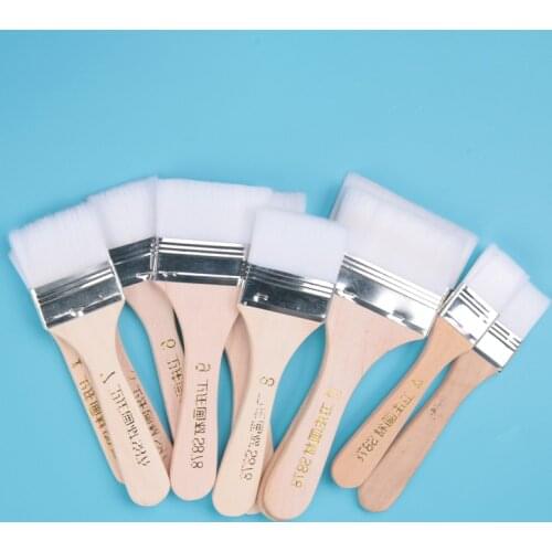 1Pc Nylon Paint Brush PaintingOil Watercolor Brushes Children DIY Graffiti Painting Tools Acrylic Wooden Handle Art Supplies