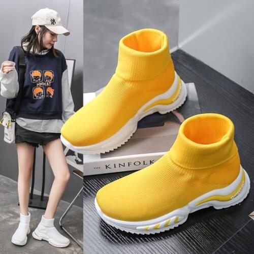 High-quality socks shoes women 2021 new spring breathable increase womens shoes thick-soled casual platform sneakers women