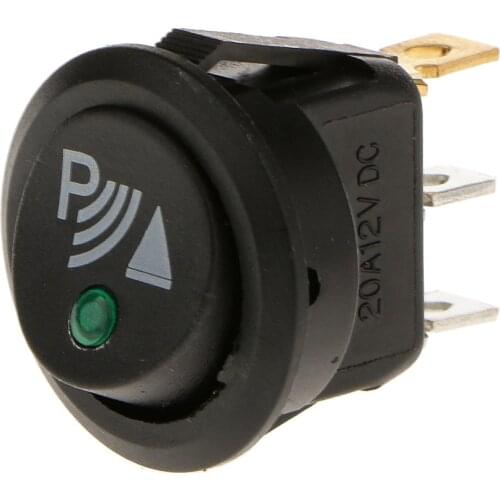 Round 3 Pin Wireless Parking Reversing Sensor ON/OFF Rocker Switch With Illuminated Front Rear
