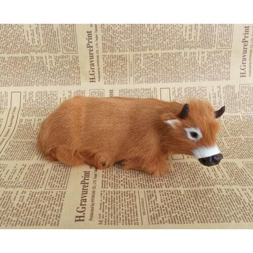 New simulation lying cow toy polyethylene & furs brown cow doll gift 24x9x10cm 2432