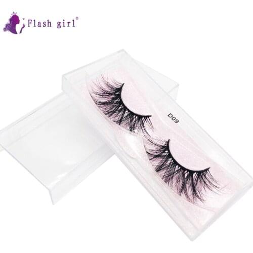 Best Seller Flash Girl Mink Eyelashes Cruelty Free High Volume Full Strip Lashes Handmade Wispy Eyelash Extension Makeup D09