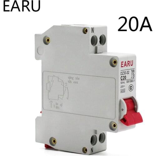 20A DZ30-32 DPN 1P+N Mini Circuit Breaker MCB Din Rail Mounting Cutout Miniature Household Air Switch OEM Circuit Protector
