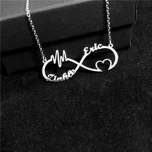 Stainless Steel Custom Necklace Eight-shaped Name Necklace Personalized Design Fashion Jewelry Party Gifts for Family