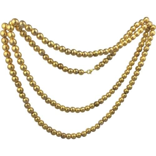 Necklace 24k Gold Painted Glass Beaded Handmade Woman Fashion Jewelry Made In Turkey