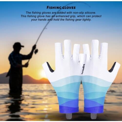 Fishing Gloves Sun UV Protection Non-slip Quick-drying Gloves Full Finger Breathable Durable Fishing Cycling Gloves