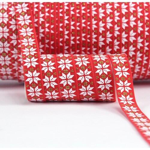 100yard/ lot ,5/8" fold over elastic bands FOE girls hair tie accessories Hair band christmas fold over elastic