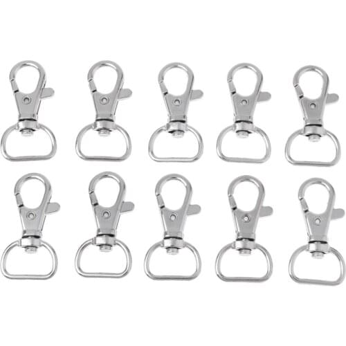 10Pcs Alloy Swivel Clasps Lanyard Snap Hook Lobster Claw Clasp Jewelry Findings