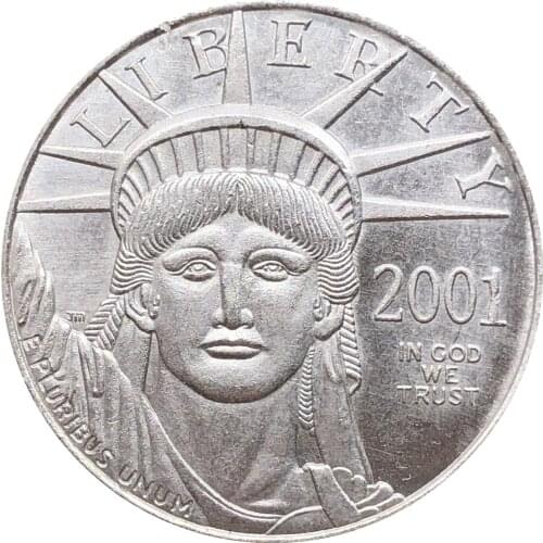 United States America 2001 W In God We Trust Liberty US Coin $50 Half Ounce 1/2 Bullion Silver Plated Copy Commemorative Coins