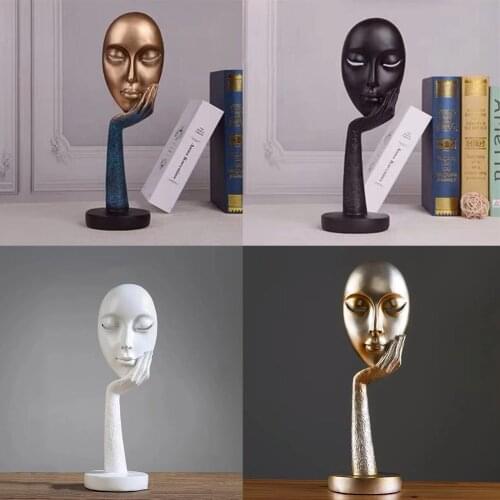 Modern face sculpture Resin Crafts Lady Face Meditator Abstract Art Sculpture Office Craft Ornament Home Decoration