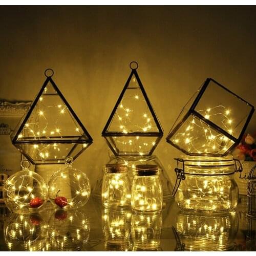 10M 4M 3AA Battery Powered LED Silver String Lights Wire String Light Party Decorative New Year Christmas Decorations for Home