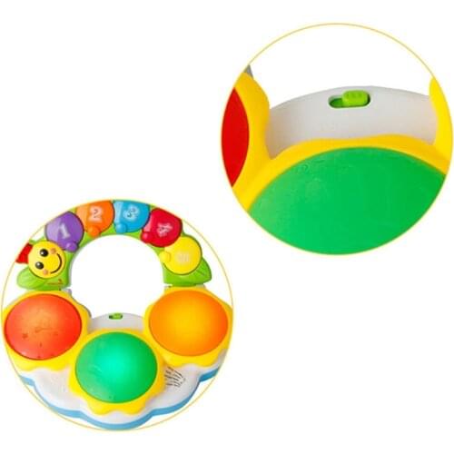 T5EC Baby Toys Music Drum with Charming Music Funny Sounds and Beautiful Lights Musical Toys for 6-12 Months Infant Baby