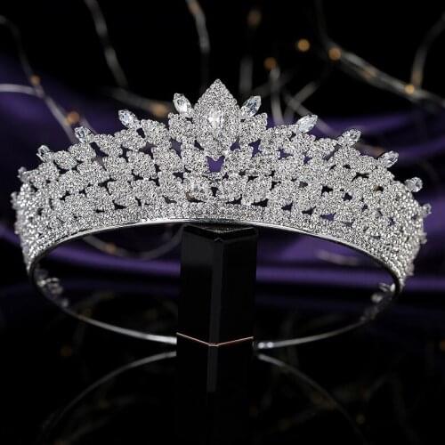 Tiara and Crown HADIYANA Hair Jewelry Estilo europeo Party Hair Clip Wedding Hair Accessorie Party Zircon BC3688 Corona Princesa