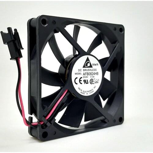 Cooling fan 80mm New For Delta 8015 DC 24V ultra thin mute fan AFB0824HB 8cm dual ball bearing case inverter fan SM-SR plug