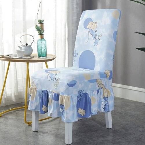 1 PCS Flower Printed Geometric Kitchen Chair Covers Spandex Elastic Stretch Decoration Chair Dining Seat Cushion Anti-dirty