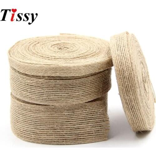 10M/Lot Natural Jute Burlap Hessian Ribbon Rustic Vintage For Home Garden Wedding Party Decoration DIY Burlap Ornament Supplies