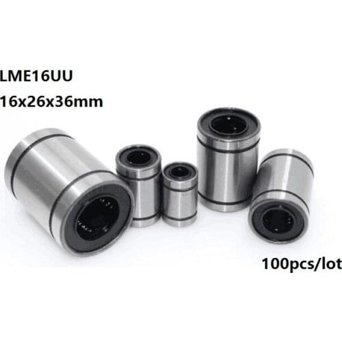 100pcs/lot LME16UU LME16 16x26x36mm Linear motion bearings bushings for 3D printer CNC router parts 16*26*36mm