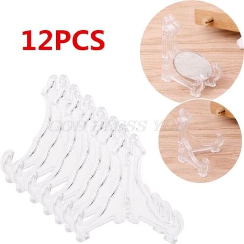 12PCS 42mm Plastic Display Stand Easel Coin Medal Token Badge Holder Collection Shelf Drop Shipping
