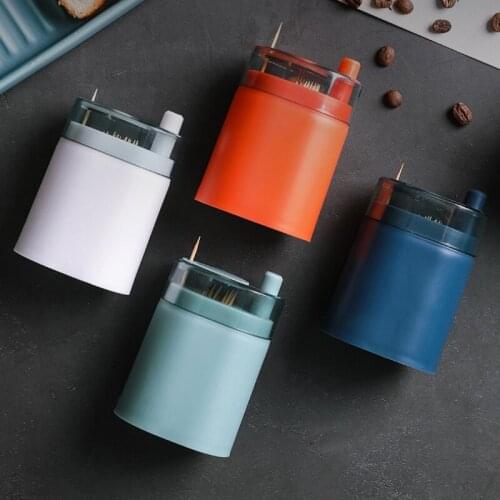 4 Color Transparent Home Creative Automatically Pops Up Toothpick Box Home Living Room Dining Room Kitchen Toothpick Storage Box