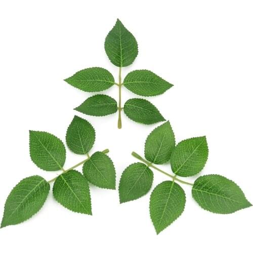 20pcs Cheap Silk Leaf Green Leaves Artificial Flower For Wedding Decoration DIY Wreath Gift Scrapbooking Craft Fake Flower