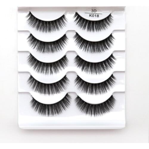 5Pairs 3D Faux Cils False Eyelashes Faux Mink Hair Handmade Fluffy Wispy Natural Long Lashes Extension Makeup Tools
