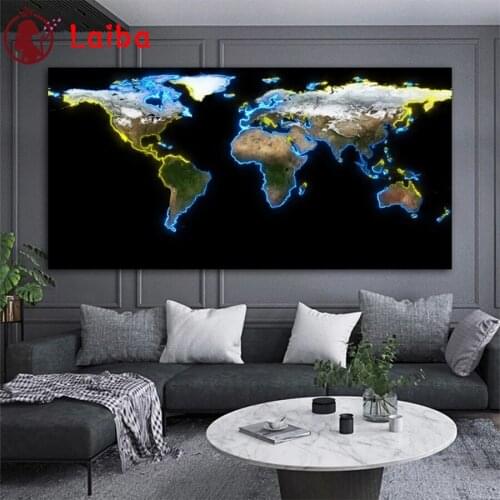 Diamond Embroidery Large size, world map Picture Of Diamond Painting Full Square round drill Mosaic Cross Stitch Wall Art