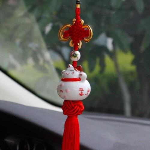 Car Rearview Mirror Decoration Car Pendant Cute Lucky Forever Cat Safe Driving Lucky Car Pendant Car Accessories
