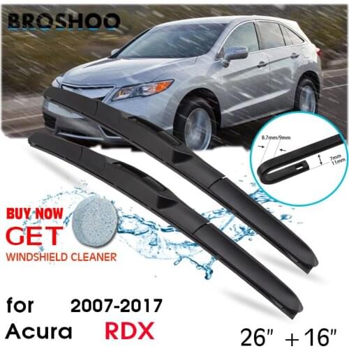 Car Wiper Blade Front Window Windscreen Windshield Wipers Blades Fit U Hook Arm Auto Accessories For Acura RDX 26"+16" 2007-2017
