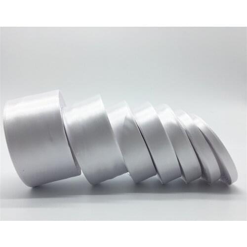 6mm 10mm 15mm 20mm 25mm 38mm 50mm(1Roll 25yds) White Silk Satin Ribbon Bow Wedding Party Decoration Invitation Card Gift Packing