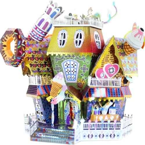 Picture Kingdom 3D Metal Nano Puzzle Candy House building model Kits DIY 3D Laser Cutting Jigsaw Toys for adults