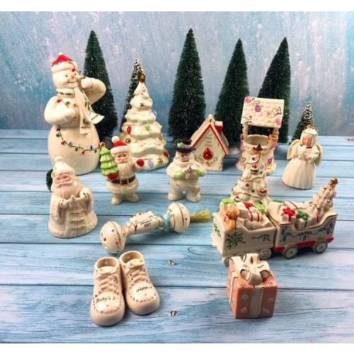 Ceramic Christmas scene Lenox original order tail goods Santa shoes gift train accessories