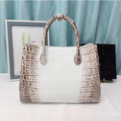 Exotic Genuine Alligator Leather OL Lady working Purse Authentic Crocodile Belly Skin Womens Handbag Female Large Shoulder Bag
