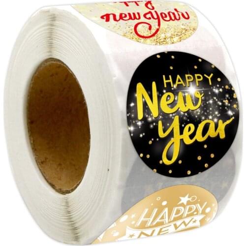 Round Paper Spring Festival happy new year stickers window paste home wall sticker shopping mall party new year decoration