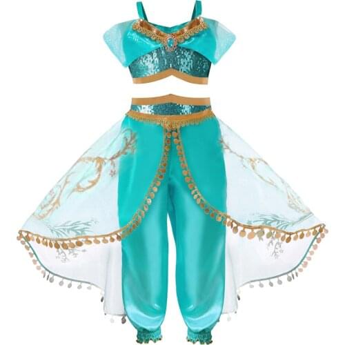 Hot Kids Girls Outfits Cosplay Sets Toddler Baby Kids Girls Strap Tops Tulle Tassel Pants +2PC Accessories Party Cosplay Set