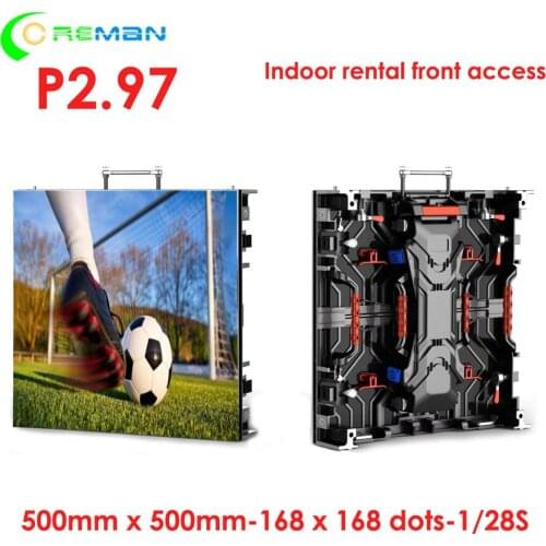 Aliexpress best selling product front access led display screen p2.976 slim full color 500x500mm led video cabinet