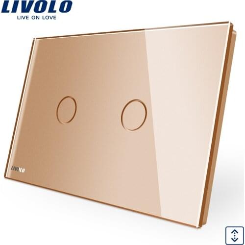 Livolo AU US standard Glass Panel, 110~250V,Wireless Remote Control Curtain Switches,curtain dimmer remote switch VL-C902W-11