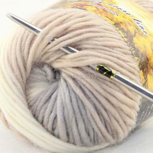 Lot of 1 skeins x 50g Chunky Hand Coarse Knitting Scores wool yarn Grey Beige White 805