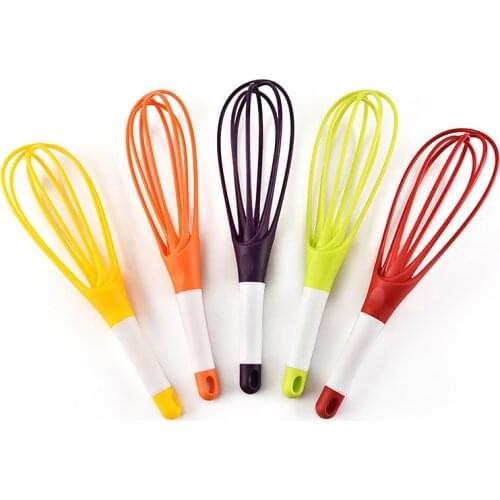 Multifunctional Rotary Manual Egg Beater Mixer Mini Plastic Kitchen Egg Whisk Bake Tool Egg Agitator Blender Silicone Eco-Frien
